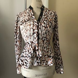 bebe Leopard Print Blouse